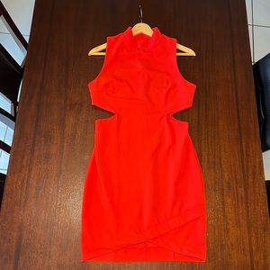 Red forever 21 mini dress with cutouts- size medium